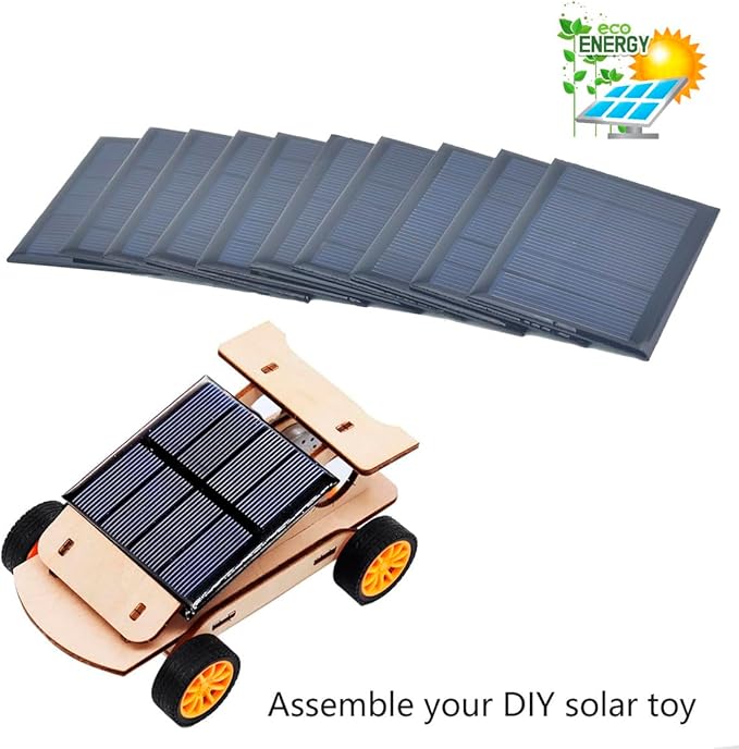 10pcs Mini Solar Panel 3V 150mA Epoxy Polycrystalline Solar Cell Panel 60mm x 55mm/2.36" x 2.17" for for DIY Charge Solar Panels DIY Electric Toy