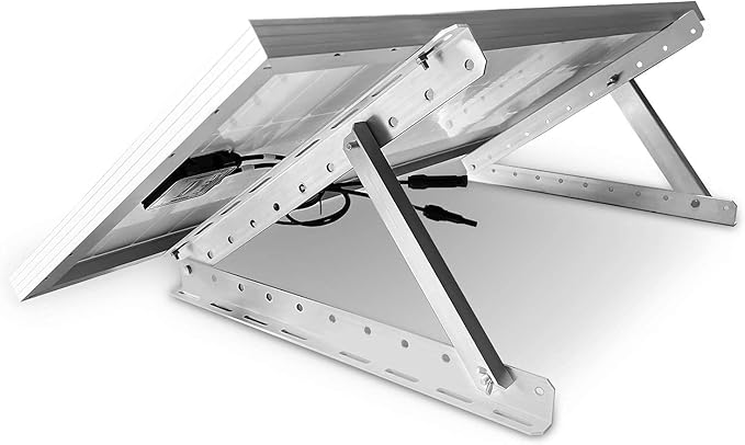 Newpowa Adjustable Solar Panel Tilt Mount Brackets Kit Folding Tilt Legs Support to 20 50 75 Watt Solar Panel for Off-Grid, RV, Roof, Boat (20inch Width)