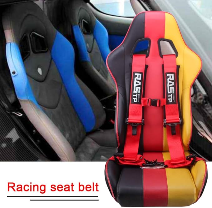 RASTP 4 Point Safety Harness with 3 Inch Padding (Red)