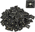 GTSE 100 Pack Black Zip Tie Mounts, 3/4" Adhesive Mounting Squares, Cable Tie Mount, Cable Clips Organizer Holders, Zip Tie Anchor for Wire Bundles, UV Resistant Tie Wrap Bases