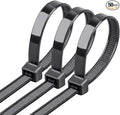 Heavy Duty Cable Ties 26 Inch 50 Pack, UV Resistant Outdoor Zip Ties with 250 lbs Tensile Strength, Self-Locking Black Nylon Ties for Indoor