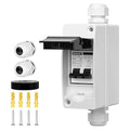 DC Solar Panels Disconnect Switch 20 Amp AC Circuit Breaker Box 400V 2 Poles IP65 Waterproof UV-Proof Outdoor Small Breaker Box for Solar PV Homes
