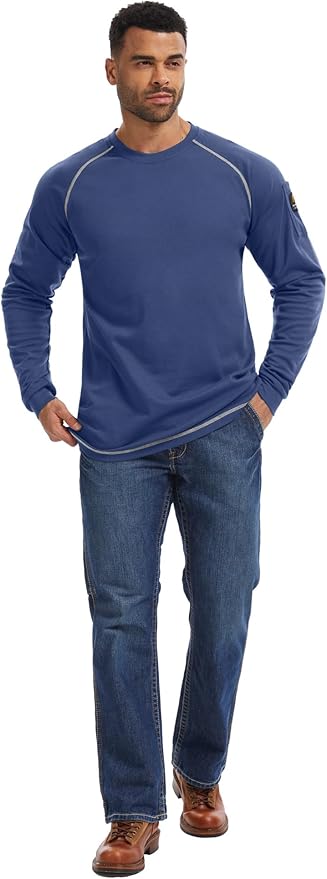WORKWEYA FR Shirts for Men 5.5OZ Light Weight Welding Flame Resistant Shirts NFPA2112 CAT2
