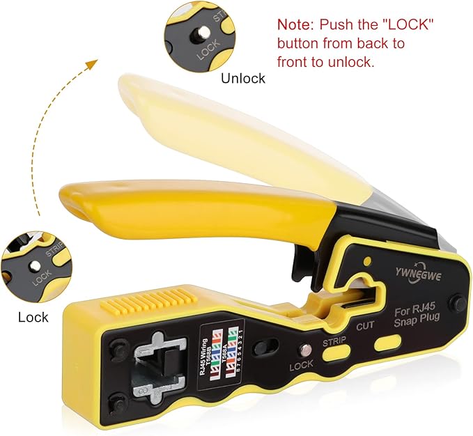 RJ45 Crimp Tool Kit Pass Through Ethernet Crimper for Cat5e Cat6 Cat6a 8P8C Modular Plugs,Cat6 Crimping Tool with 20 Connectors,20 Covers,1 Mini Stripper,100 Cable Zip Ties,1 Cable Tester, 2 Blades