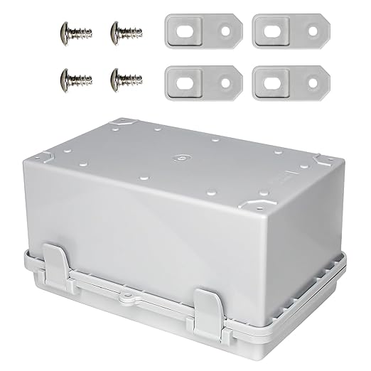 Outdoor Electrical Box IP66 ABS Waterproof Junction Box, Impact Resistant Weatherproof Electrical Enclosure, Ideal for Garden, Garage, Solar and Marine Applications (10.2"x6.2"x5.1")