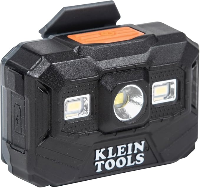 Klein Tools 60347 Hard Hat, Vented Full Brim, Class C, Premium KARBN Pattern, Rechargeable Lamp, Padded Sweat-Wicking Sweatband, Top Pad