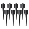 VEVOR Fence Post Anchor, 8 Pack 4 x 4 Inches Outer Diameter (Inner Diameter 3.5 x3.5 Inches) Ground Spike 24", Metal Black Powder Coated Post Stake Ground, for Mailbox Deck Garden Railing