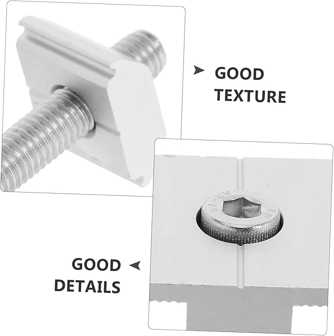 4pcs Aluminum Alloy Solar Panel Mid Clamps with Bolts and Washers for Secure Mounting Fit for Various Solar Installations Easy Installation and High Precision Design