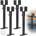 4 Pack 304 Stainless Steel 3.6" Heavy Duty Saddle Roof Riser for Patio Pergolas, 18-1/4" High (Black)