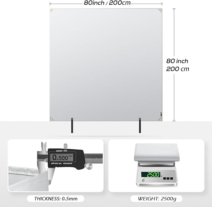 FLASLD Fireproof Lithium Battery Cover, Fastest & Simplest Way to Isolate and Extinguish Small Fires, Fire Blanket for E-Scooter and E-Bike (79×79 inch - Grey)