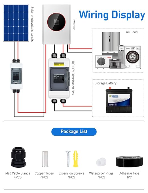 DIHOOL Solar DC Circuit Breaker Box 100 Amp Solar Panel Disconnect Switch