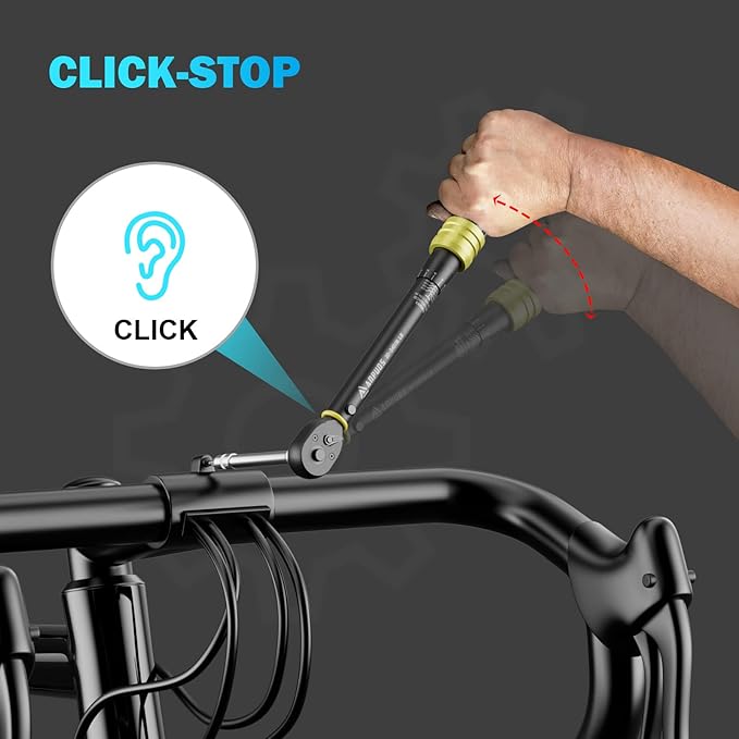1/4 Inch Click Torque Wrench, 20-240 in.lb/2.3-27.1 Nm, Lightweight Small Bike Tool, ±3% Accuracy, 72-Tooth Dual Direction Inch Pound Torque Wrench for Carbon Fiber Bicycle, MTB Maintenance