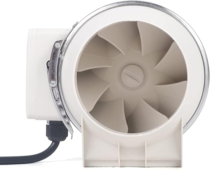 DNYSYSJ 4” Inline Duct Fan 35W 220 CFM Ventilation Exhaust Blower Fans Ductless Bathroom Exhaust Fan Ventilation For Kitchen Ducting, Vents, Bathroom, Grow Tents, Hydroponics