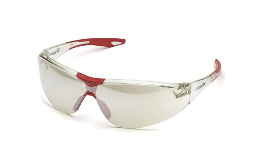 Delta Plus WELSG18IO Avion Safety Glasses, Indoor/Outdoor Lens, Red Temple, One Size