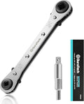 DURATECH 4 IN 1 HVAC Service Wrench, 3/16", 1/4", 5/16", 3/8", Air Conditioning & Refrigeration Equipment, Hex Bit Adapter