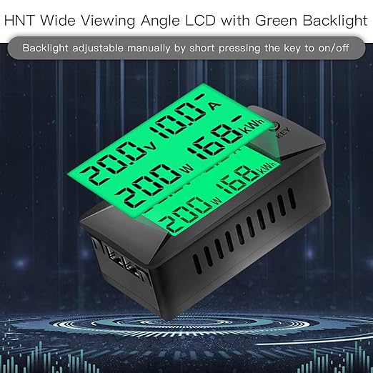 DC Multifunction Battery Monitor Meter,0-300V,0-300A Built-in Shunt, Widely Applied to 12V/24V/48V RV/Car Battery, LCD Display, Digital Current Voltage Solar Power Meter, Multimeter Ammeter Voltmeter