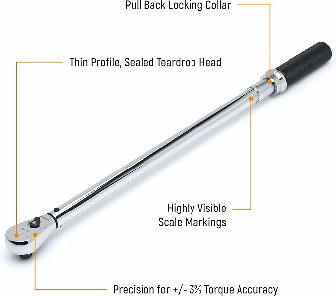 GEARWRENCH 1/2" Drive Micrometer Torque Wrench 30-250 ft/lbs. - 85066