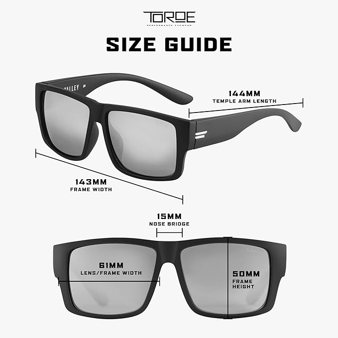 TOROE Z87+ Polarized Safety Sunglasses Matte Black TR90 Frame, ANSI Rated Lens