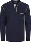 KONRECO FR Shirts for Men Long Sleeve 7oz Cotton Flame Resistant/Fire Retardant CAT2 Henley Shirt