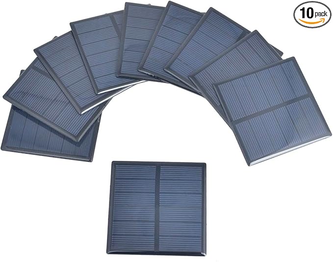 10pcs 3V 210mA Mini Solar Panel Epoxy Polycrystalline Solar Cell Panel 70mm x 70mm/2.76" x 2.76" for Solar Power Solar Cells DIY Solar Materials Photovoltaic Cells Solar DIY System Kits