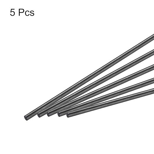 MECCANIXITY Carbon Fiber Rod, 4.5mm x 150mm Carbon Rod Bar for RC Airplane DIY Craft Kite Wing Tube Quadcopter Arm Repair Pack of 5