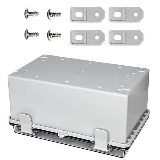 Outdoor Junction Electrical Box ABS Plastic Weatherproof Electrical Enclosure Box Clear(10.2"x6.2"x5.1")