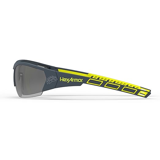 HexArmor MX250 Grey 23% tinted safety glasses for men and women | Anti-fog | Scratch resistant wrap around lenses | Adjustable side arms | Certified ANSI Z87 | 100% UV protected eyewear