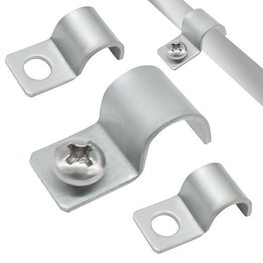 100 Pcs Heavy Duty Cable Wire Clips, 1/4 Inch Zinc Plated Steel Cord Clips for Secure Wall Mounting, Outdoor Wire Management, and Durable Pipe Fixing