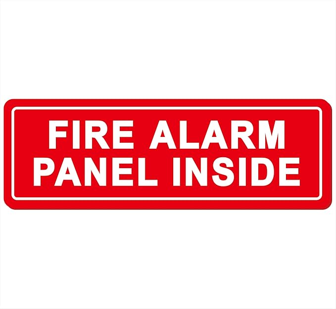 Fire Alarm Panel Inside Sign – Made from Premium Durable Acrylic Material, Super Strong Self-Adhesive, Quick Installation, Perfect for Your Business and Home (9x3 Inches, Red)