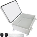 Waterproof Outdoor Electrical Box Junction Box Weatherproof IP67 ABS Plastic Enclosure Switch Router Project Box with Mounting Plate with Wall Bracket 2 Cable Glands Clear 15.74" x 11.81" x 6.7"