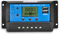 20A Solar Charge Controller, Solar Panel Charge Controller Intelligent Regulator with Dual USB Port 12V/24V,PWM Auto Paremeter Adjustable LCD Display Blue