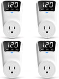 BSEED Surge Protector, 1800W Wall Surge Protector for Refrigerator, TV, PC, Home Appliance, Voltage Regulator with LED Display Screen, Adjustable Voltage Protector, 15A, 120V, 4 Pack
