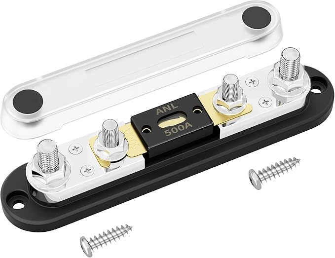 DaierTek 500 Amp ANL Fuse Block with 500A ANL Fuse Max 750A for Truck Automotive Marine