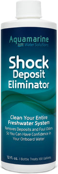 Aquamarine Water Solutions – Shock RV & Boat Water Tank Deep Cleaner and Deodorizer – Treats, Maintains Boat, RV & Household Fresh Water Systems – Ideal for Use Following Seasonal Storage – 12 Fl Oz