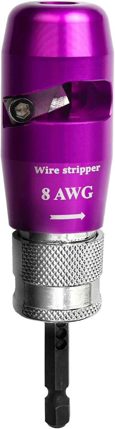 ANGELSWORD 8 AWG Wire Stripper for Drill, Wire Stripping Tool, Professional Electrician Tool, The Perfect Companion for Power Drill