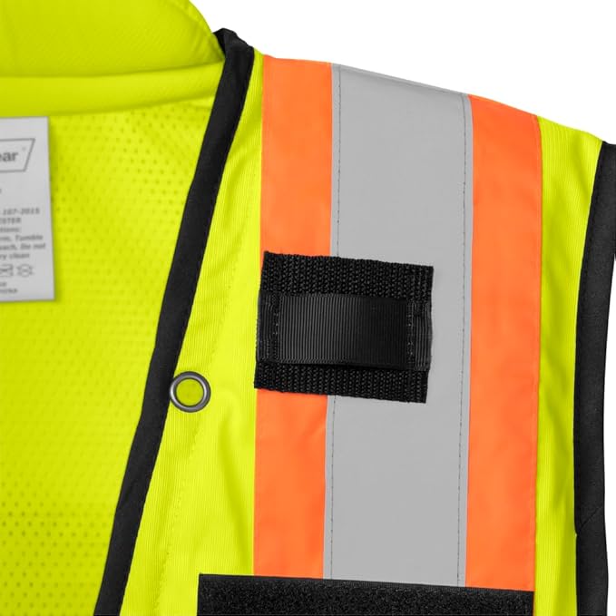 Ironwear 1278FR-L-05-2XL ANSI Class 2 Flame Retardant Polyester Surveyor SAFETY Vest with 2" Silver Reflective Tape, Lime, 2X-Large