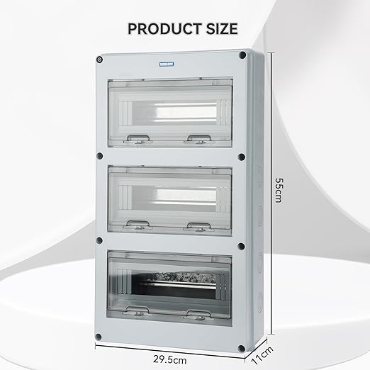 MOLLOM 36 Way Circuit Breaker MCB Distribution Protection Box with DIN Rail, IP65 Waterproof,for Indoor and Outdoor