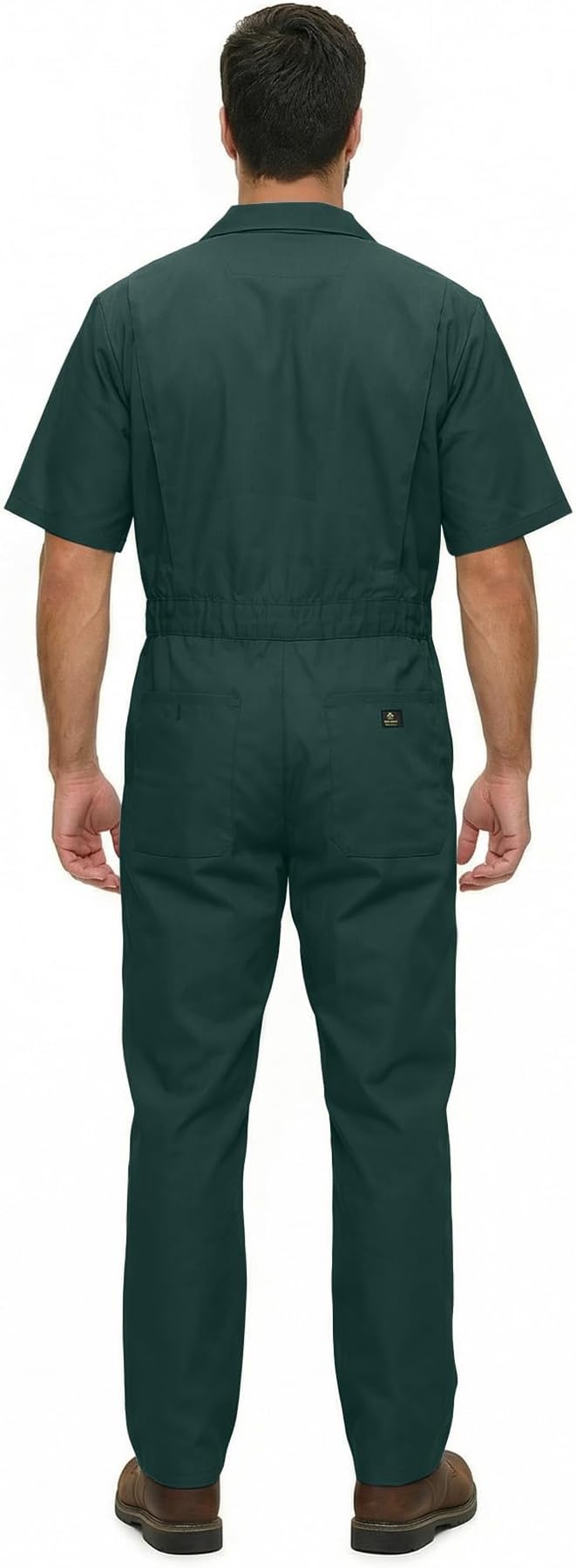 Natural Uniforms Mens Short Sleeve Zip Up Coverall, Stain and Wrinkle Resistant (Hunter Green, Medium)