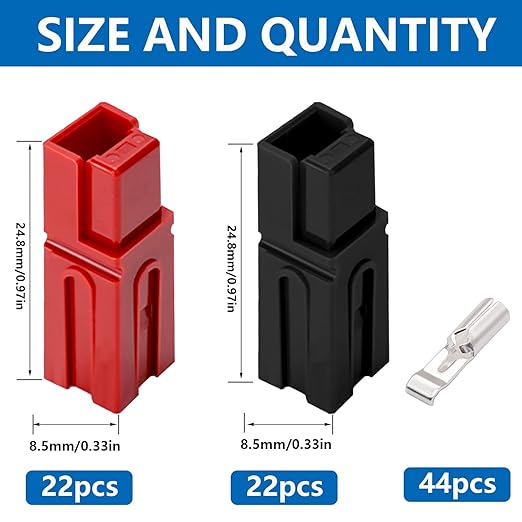 Tnisesm 22 Pair 30AMP Power Pole Connectors, Red Black Quick Disconnect Connect Battery Connector Modular Power Connectors Sets