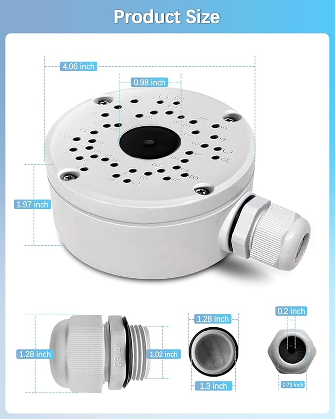 【Security Camera Junction Box】 Universal Bullet Security Camera Mount Bracket, IP66 Waterproof Junction Box for Camera（4 Pack）