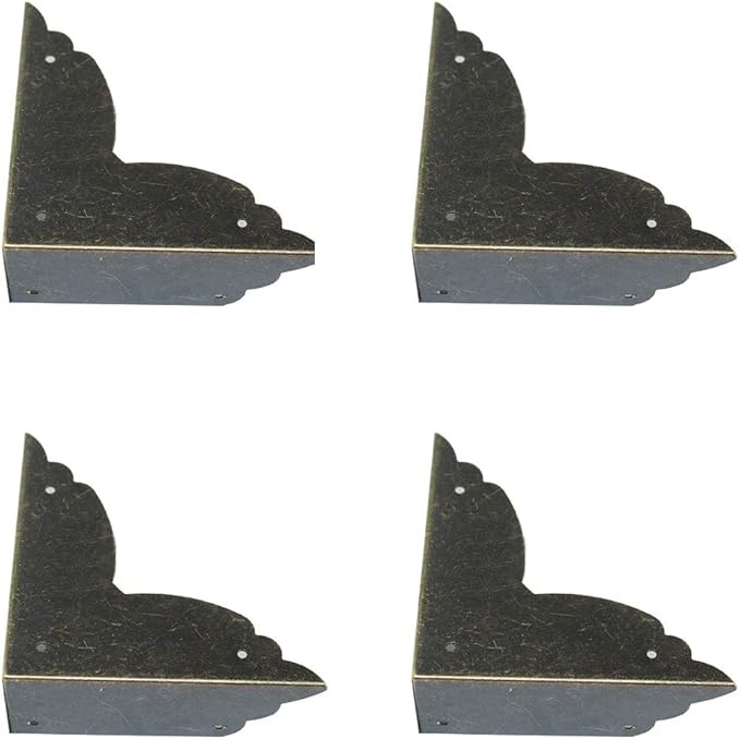 8 Pieces 70x70x26mm/2.76"*2.76"*1.02" Antique Bronze Decorative Box Corner Covers Guards Desk Edge Protectors (Broze)