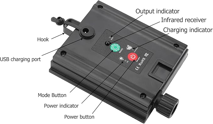 Diydeg Replacement Solar Panel, Automatic Waterproof Adjustable Solar String Light Control Box with Remote Control, Solar Lamp String Circuit Board (Output Flat Pressure 3V)
