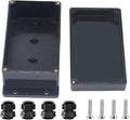 Project Box ABS Black Electrical Boxes IP67 Outdoor Waterproof Junction Box Electronic with Mounting Ears Includes Cable Glands for DIY Project 6.2 x 3.5 x 2.4 inch (158x90x60mm)