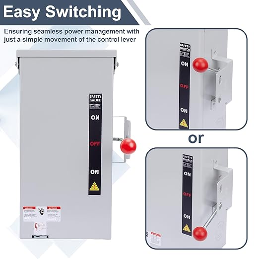 100A Generator Transfer Switch, 24000W Universal Double Throw Safety Switch, 120/240V Manual Transfer Switch with Arc Shield, Indoor/Outdoor Use, NEMA 3R Compliant