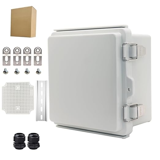 Outdoor Waterproof Electrical Box Junction Box Weatherproof IP67 ABS Plastic Enclosure Switch Router Project Box Electronics DIY Enclosure With Mounting Plate Wall Bracket Grey 5.9"x5.9"x3.5"