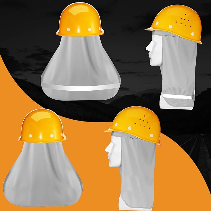 Loopeer 6 Pieces Hard Hat Sun Shade Cooling Skull Cap Neck Shade Sun Protector Skull Cap Liner for Men Women