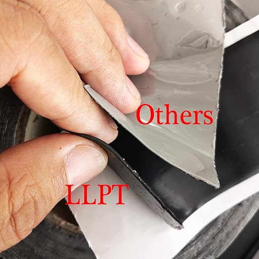 LLPT Joist Tape for Decking 2” x 50 Ft 0.05" Thick Flashing Joist Protection Tape Heavy Duty Self Sealing Waterproof Butyl Sealant for Wood Decks Building Joists Seams 1 Roll Black (JDT05050)