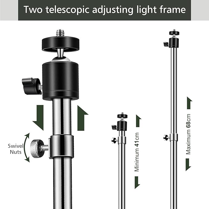 Game & Trail Camera Mount, Trail Camera Stand Mounts, 360 Degree Adjustable Universal Screw Connection 1/4''-20 (6mm), for Night Fishing Lights, Solar Panels, etc. (2 Pack)