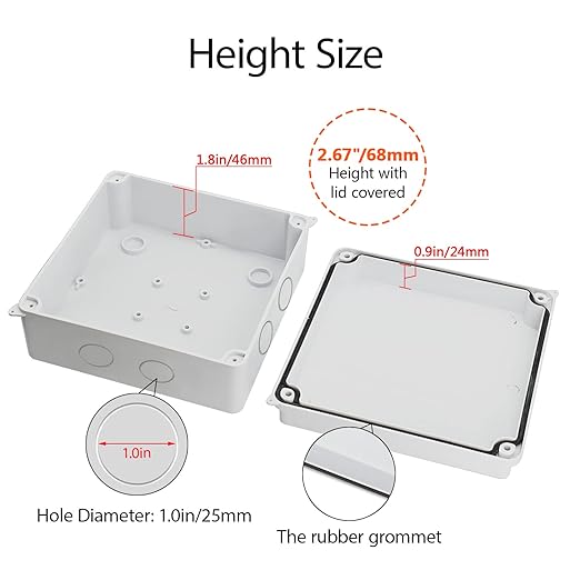 LeMotech Junction Box, Electrical Box IP65 Water Resistant Dustproof ABS Plastic Project Enclosure for Electronics White 5.9 x 5.9 x 2.8 inch
