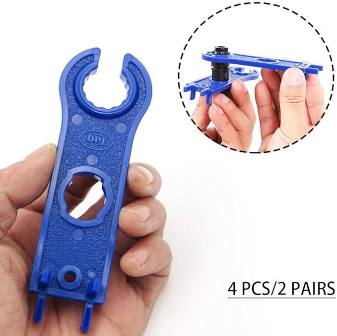 2 Pair Solar Spanner Wrenches for MC4 Connectors, Solar Panel Connector Tool Assembly